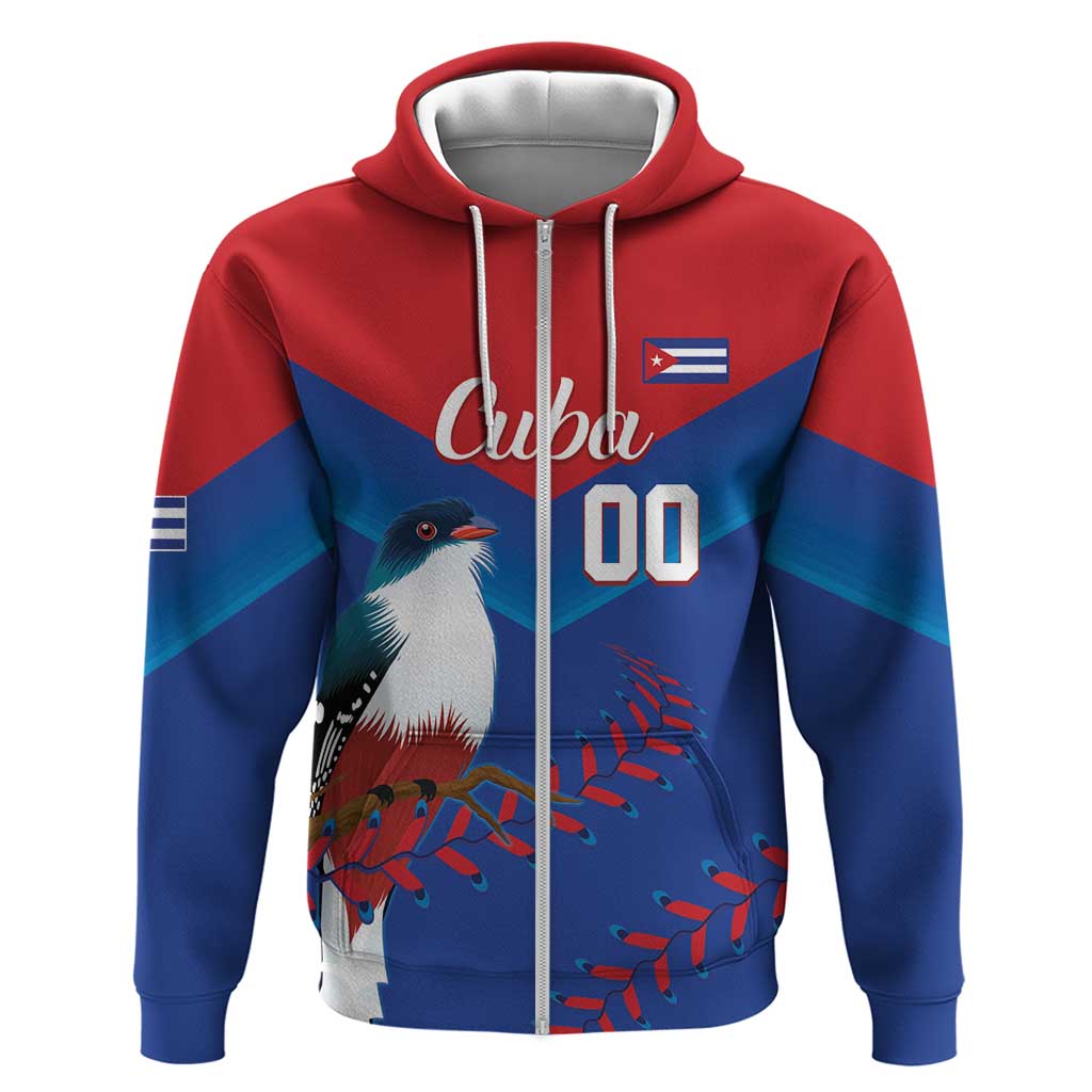 Custom Baseball Cuba 2024 Zip Hoodie Cuban Trogon - Dynamic Style - Wonder Print Shop