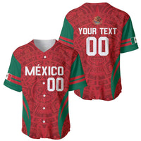 Green and red Aztec baseball jersey: front MEXICO 00; back YOUR TEXT 00