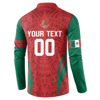 Long-sleeve button sweatshirt with Aztec pattern, YOUR TEXT 00 on back, green sleeves