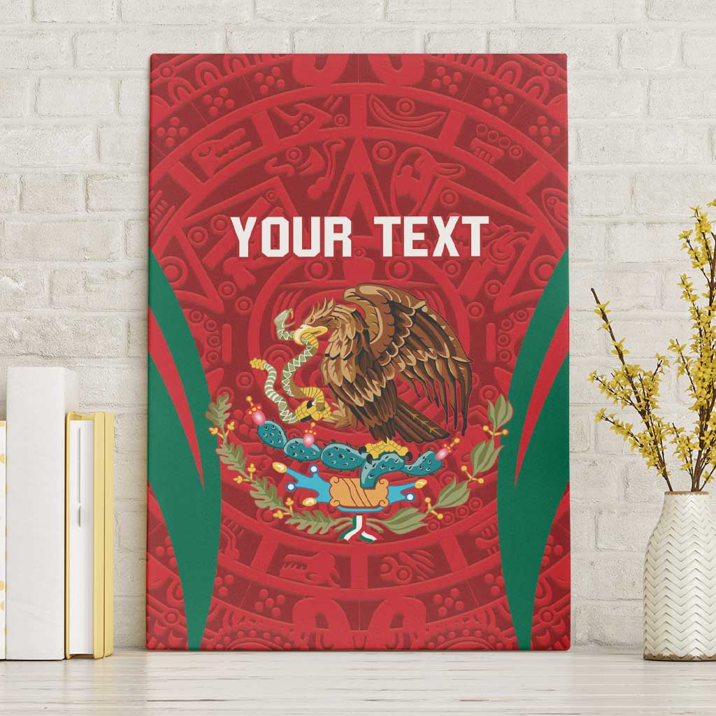 Custom Baseball Mexico 2024 Canvas Wall Art Aztec Calendar Pattern - Dynamic Style