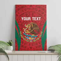 Canvas wall art on display with red Aztec design, eagle emblem, and your text overlay