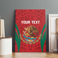 Canvas wall art showing red and green Aztec eagle graphic with centered your text