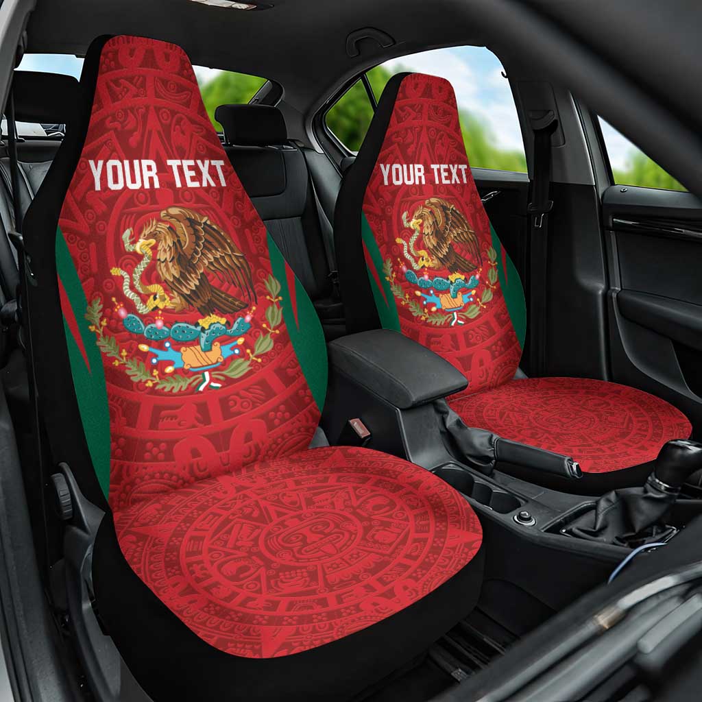 Custom Baseball Mexico 2024 Car Seat Cover Aztec Calendar Pattern - Dynamic Style