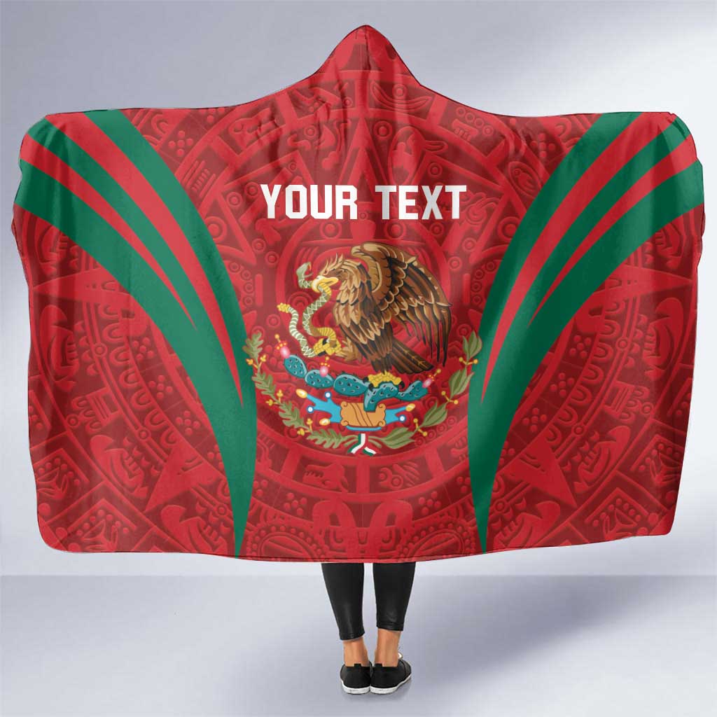 Custom Baseball Mexico 2024 Hooded Blanket Aztec Calendar Pattern - Dynamic Style