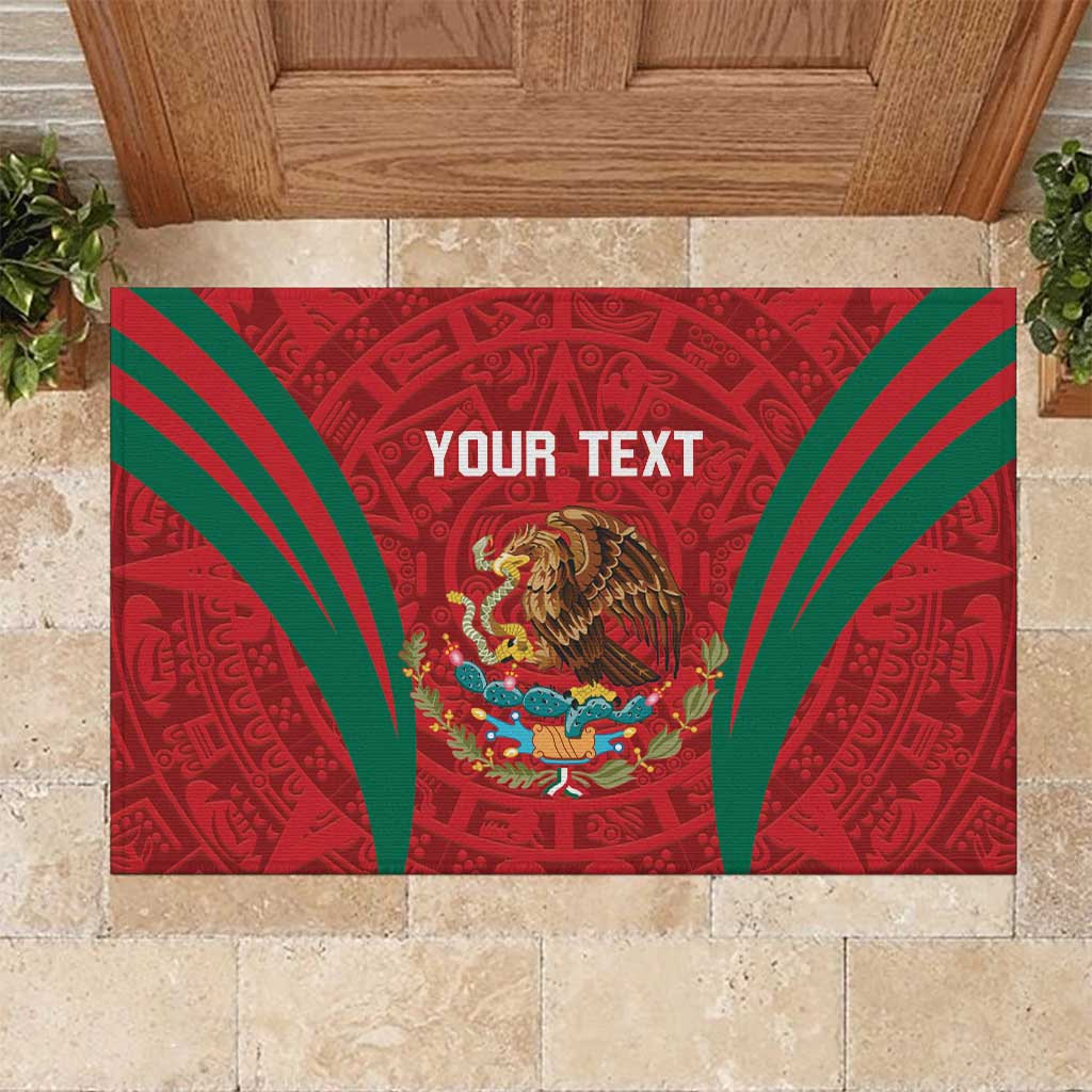 Custom Baseball Mexico 2024 Rubber Doormat Aztec Calendar Pattern - Dynamic Style