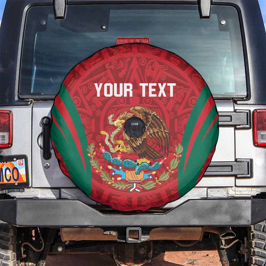 Custom Baseball Mexico 2024 Spare Tire Cover Aztec Calendar Pattern - Dynamic Style