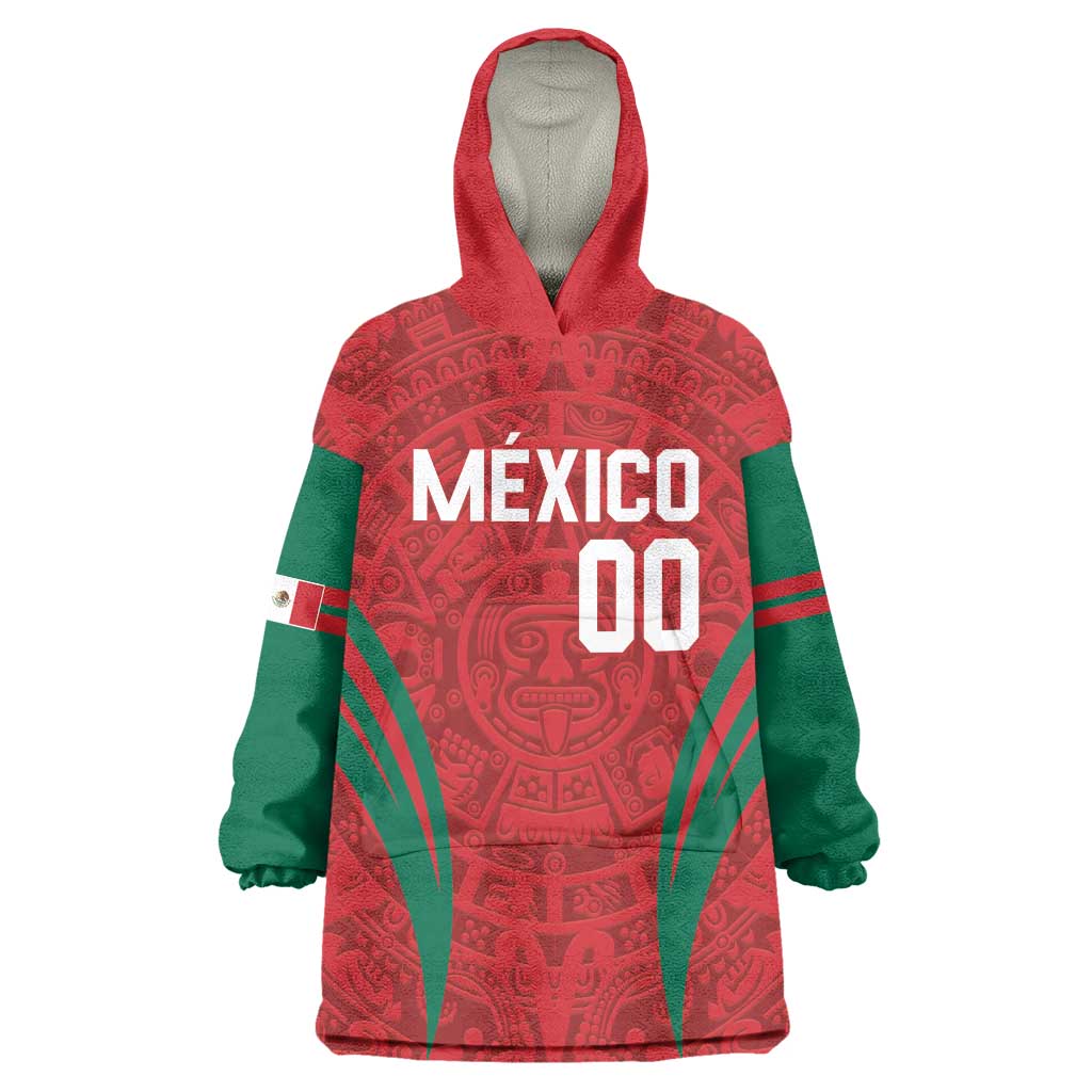 Custom Baseball Mexico 2024 Wearable Blanket Hoodie Aztec Calendar Pattern - Dynamic Style