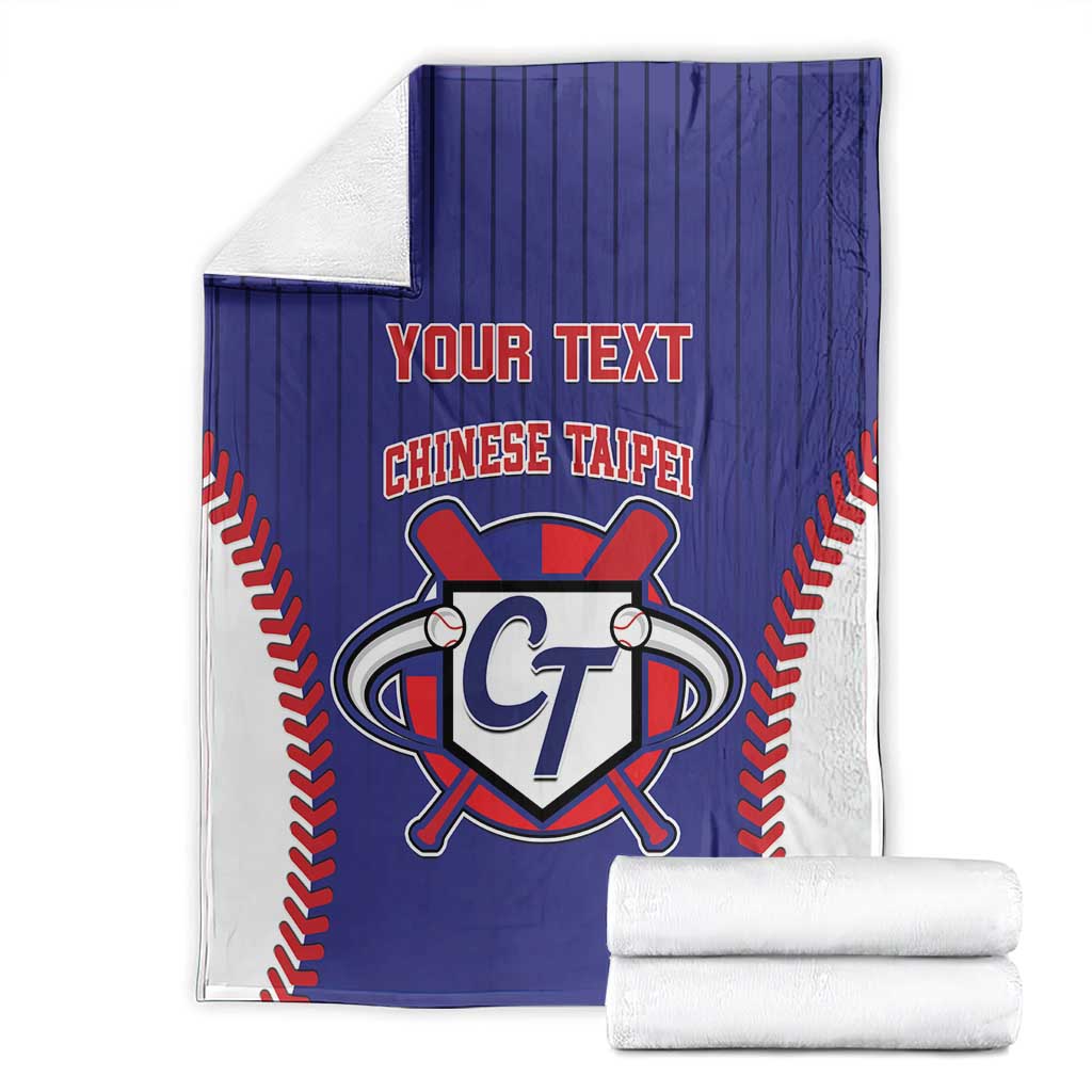 Folded blue baseball-style blanket with CT emblem and red-and-white trim