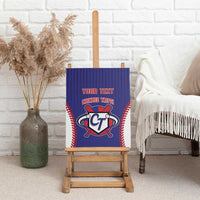 Blue baseball-style canvas wall art featuring CT logo and “YOUR TEXT” above Chinese Taipei