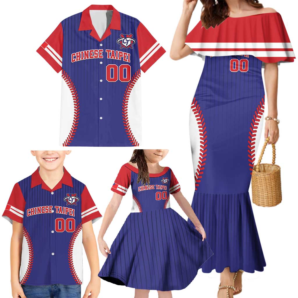 Custom Chinese Taipei Family Matching Mermaid Dress and Hawaiian Shirt Go Taiwanese - Baseball Style - Wonder Print Shop