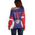 Custom Chinese Taipei Off Shoulder Sweater Go Taiwanese - Baseball Style - Wonder Print Shop