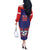 Custom Chinese Taipei Off The Shoulder Long Sleeve Dress Go Taiwanese - Baseball Style - Wonder Print Shop