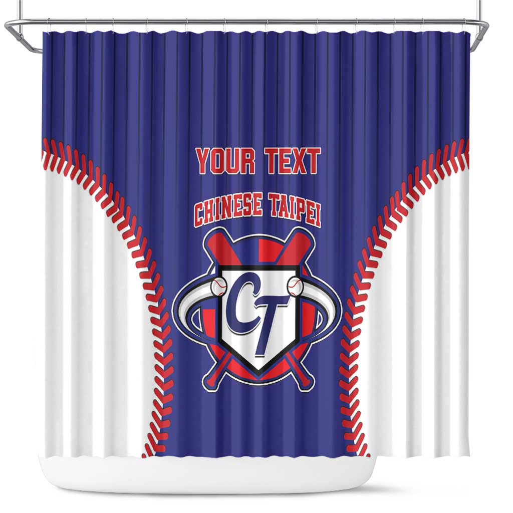 Custom Chinese Taipei Shower Curtain Go Taiwanese - Baseball Style