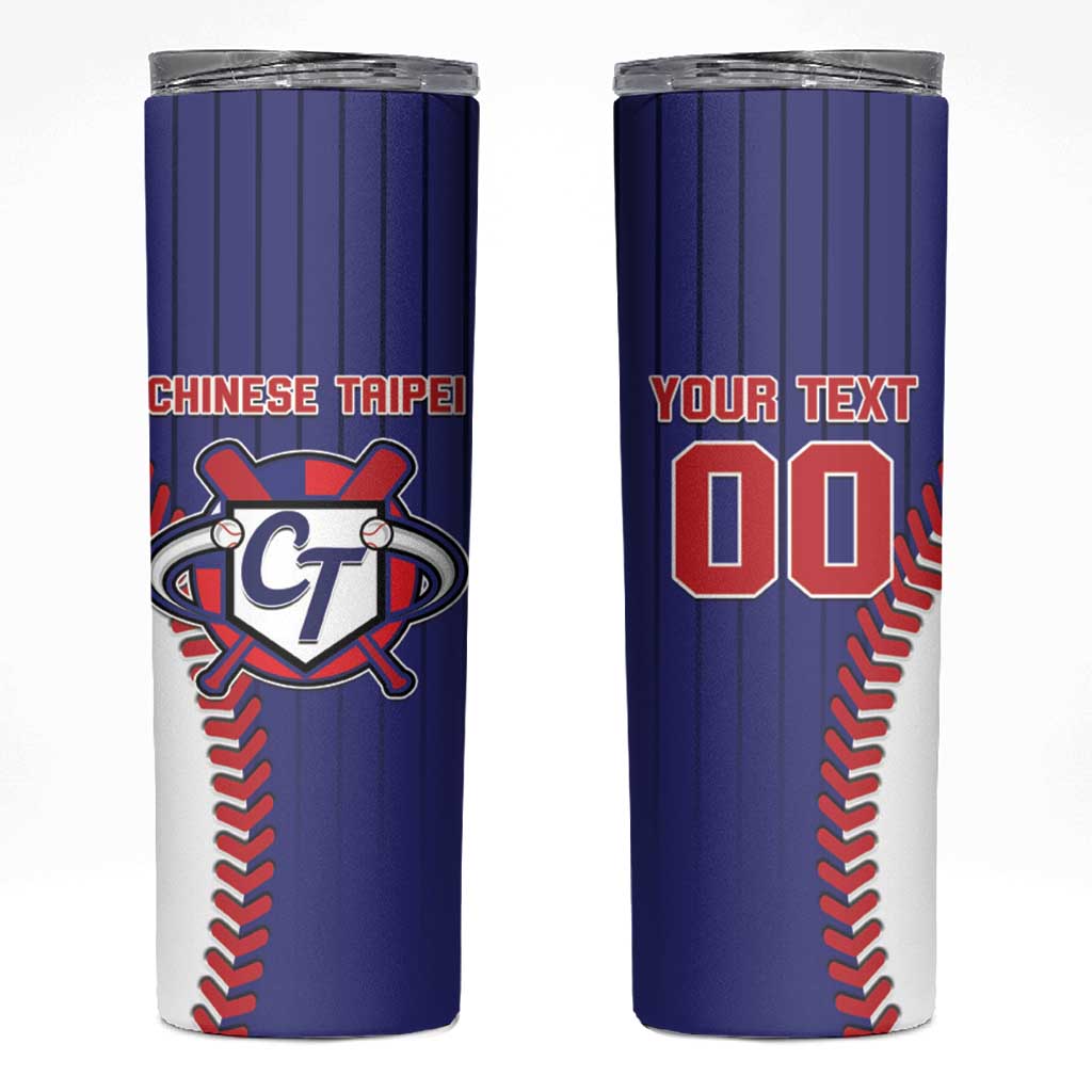 Custom Chinese Taipei Skinny Tumbler Go Taiwanese - Baseball Style - Wonder Print Shop