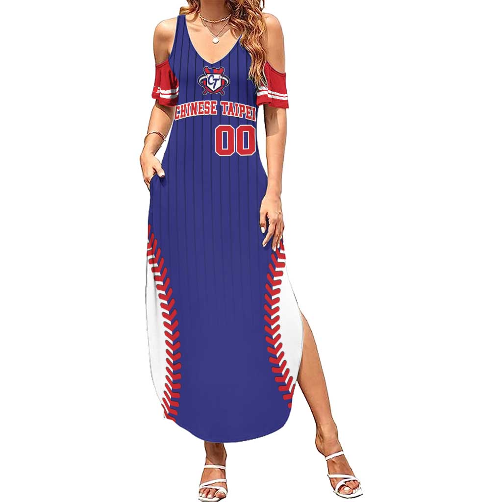 Custom Chinese Taipei Summer Maxi Dress Go Taiwanese - Baseball Style - Wonder Print Shop