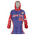 Custom Chinese Taipei Wearable Blanket Hoodie Go Taiwanese - Baseball Style - Wonder Print Shop