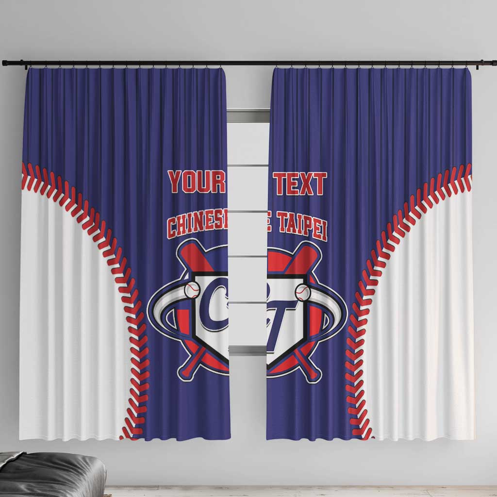 Custom Chinese Taipei Window Curtain Go Taiwanese - Baseball Style - Wonder Print Shop