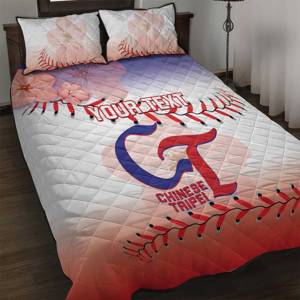 Custom Baseball Chinese Taipei Quilt Bed Set National Plum Blossom - Dynamic Style - Wonder Print Shop