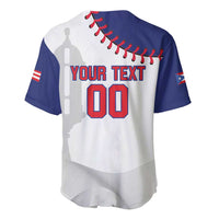 White/navy baseball jersey back print with YOUR TEXT, silhouette and 00
