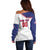 Custom Baseball Puerto Rico Off Shoulder Sweater Coqui Mascot - Dynamic Style - Wonder Print Shop