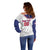 Custom Baseball Puerto Rico Off Shoulder Sweater Coqui Mascot - Dynamic Style - Wonder Print Shop