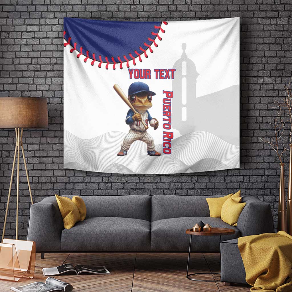 Custom Baseball Puerto Rico Tapestry Coqui Mascot - Dynamic Style