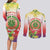 Personalized Comoros Couples Matching Long Sleeve Bodycon Dress and Long Sleeve Button Shirt Coat Of Arms Mix Ylang Ylang Flower - Wonder Print Shop