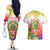 Personalized Comoros Couples Matching Off The Shoulder Long Sleeve Dress and Hawaiian Shirt Coat Of Arms Mix Ylang Ylang Flower - Wonder Print Shop