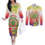 Personalized Comoros Couples Matching Off The Shoulder Long Sleeve Dress and Long Sleeve Button Shirt Coat Of Arms Mix Ylang Ylang Flower