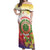 Personalized Comoros Off Shoulder Maxi Dress Coat Of Arms Mix Ylang Ylang Flower - Wonder Print Shop