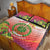 Personalized Comoros Quilt Bed Set Coat Of Arms Mix Ylang Ylang Flower - Wonder Print Shop