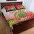 Personalized Comoros Quilt Bed Set Coat Of Arms Mix Ylang Ylang Flower - Wonder Print Shop