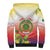 Personalized Comoros Sherpa Hoodie Coat Of Arms Mix Ylang Ylang Flower - Wonder Print Shop