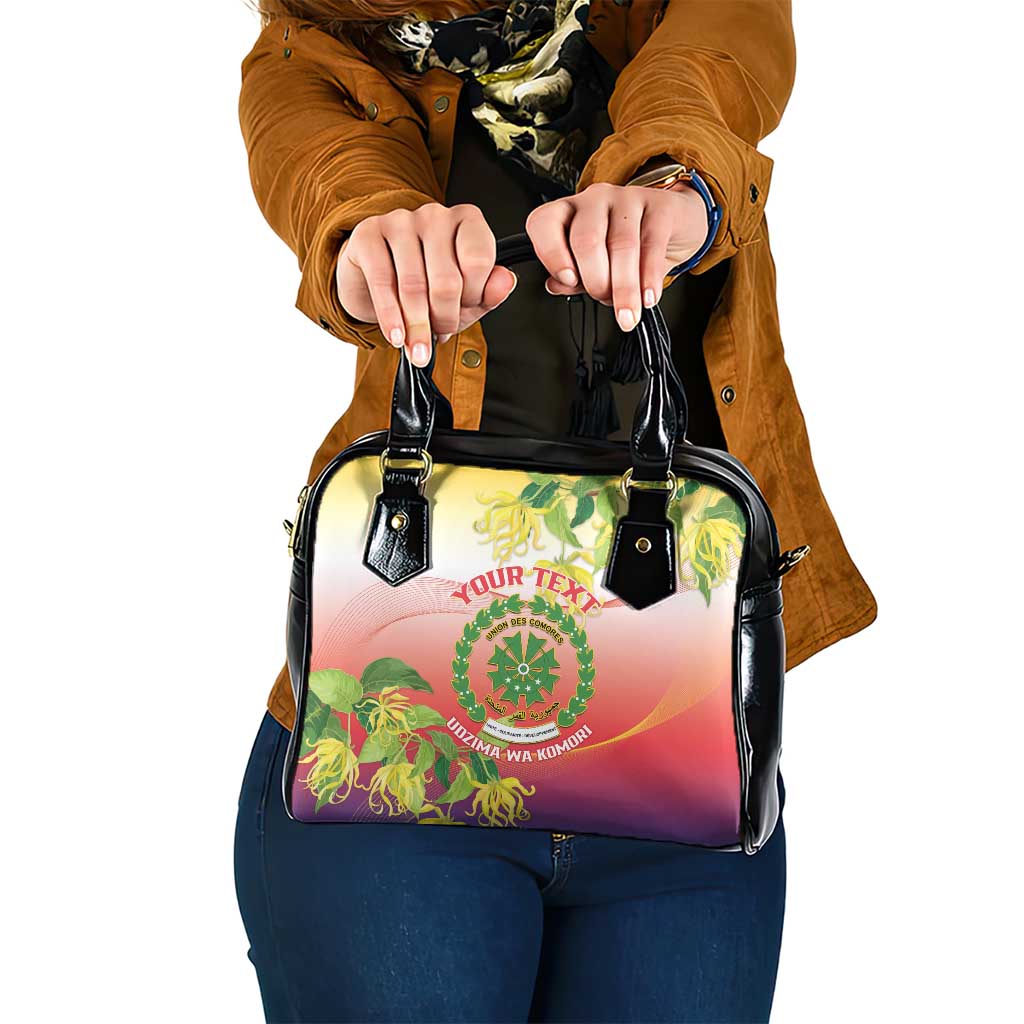 Personalized Comoros Shoulder Handbag Coat Of Arms Mix Ylang Ylang Flower