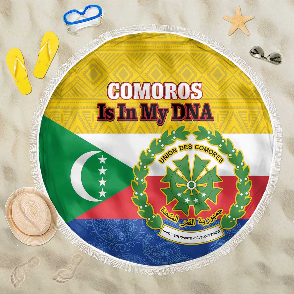 Comoros Is In My DNA Beach Blanket Udzima wa Komori - African Paisley Pattern - Wonder Print Shop