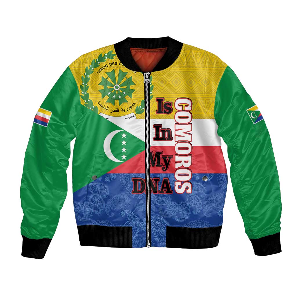 Comoros Is In My DNA Bomber Jacket Udzima wa Komori - African Paisley Pattern - Wonder Print Shop