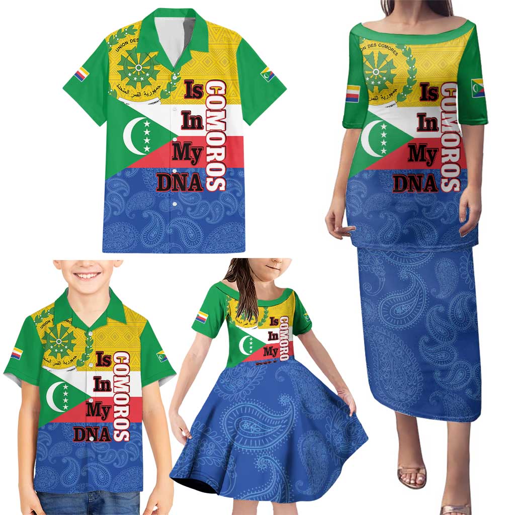 Comoros Is In My DNA Family Matching Puletasi and Hawaiian Shirt Udzima wa Komori - African Paisley Pattern - Wonder Print Shop