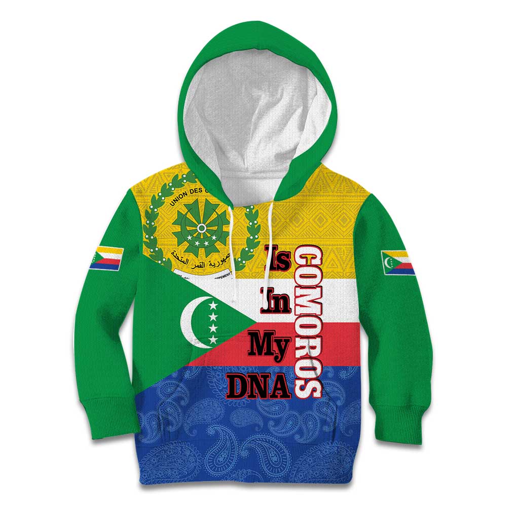 Comoros Is In My DNA Kid Hoodie Udzima wa Komori - African Paisley Pattern - Wonder Print Shop