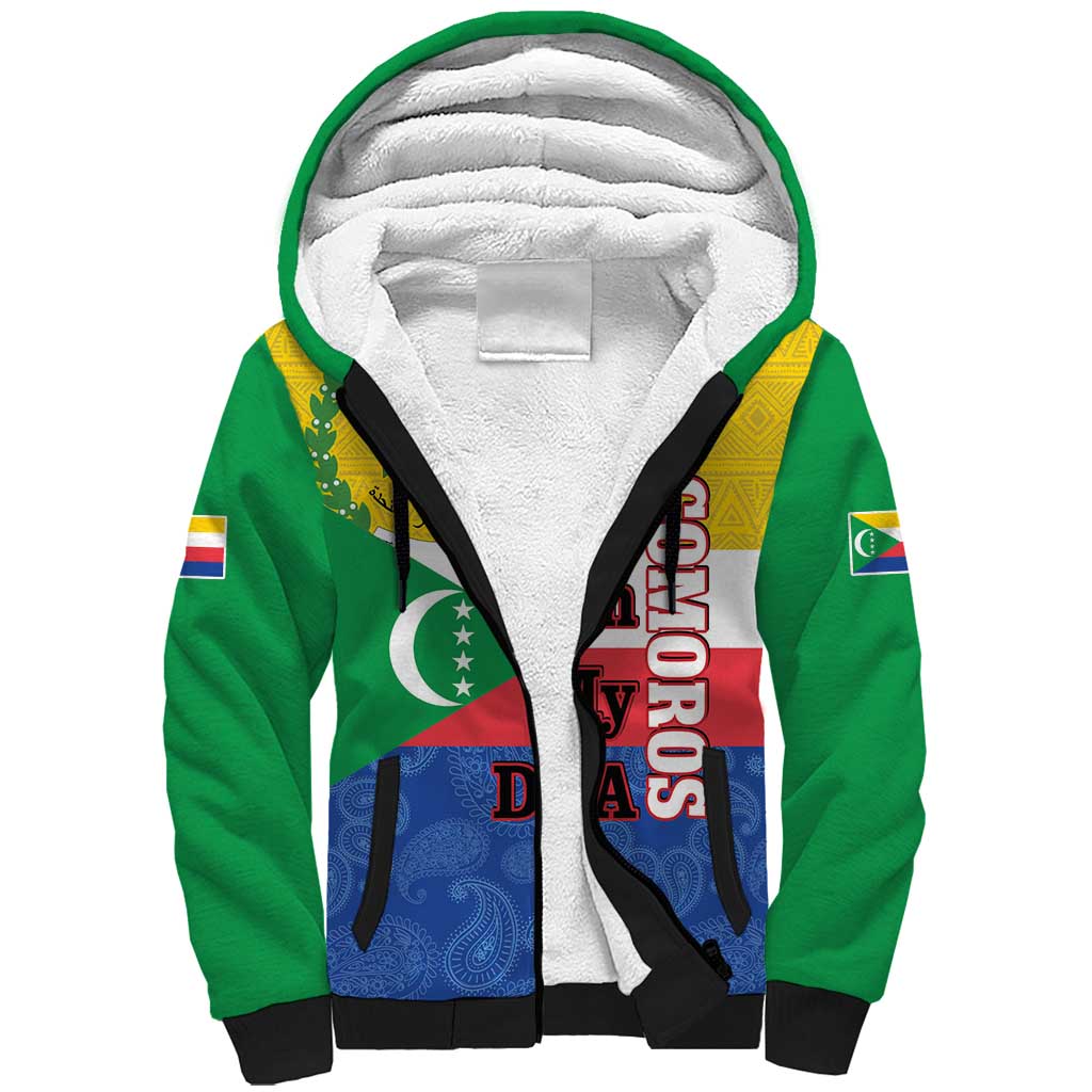 Comoros Is In My DNA Sherpa Hoodie Udzima wa Komori - African Paisley Pattern - Wonder Print Shop