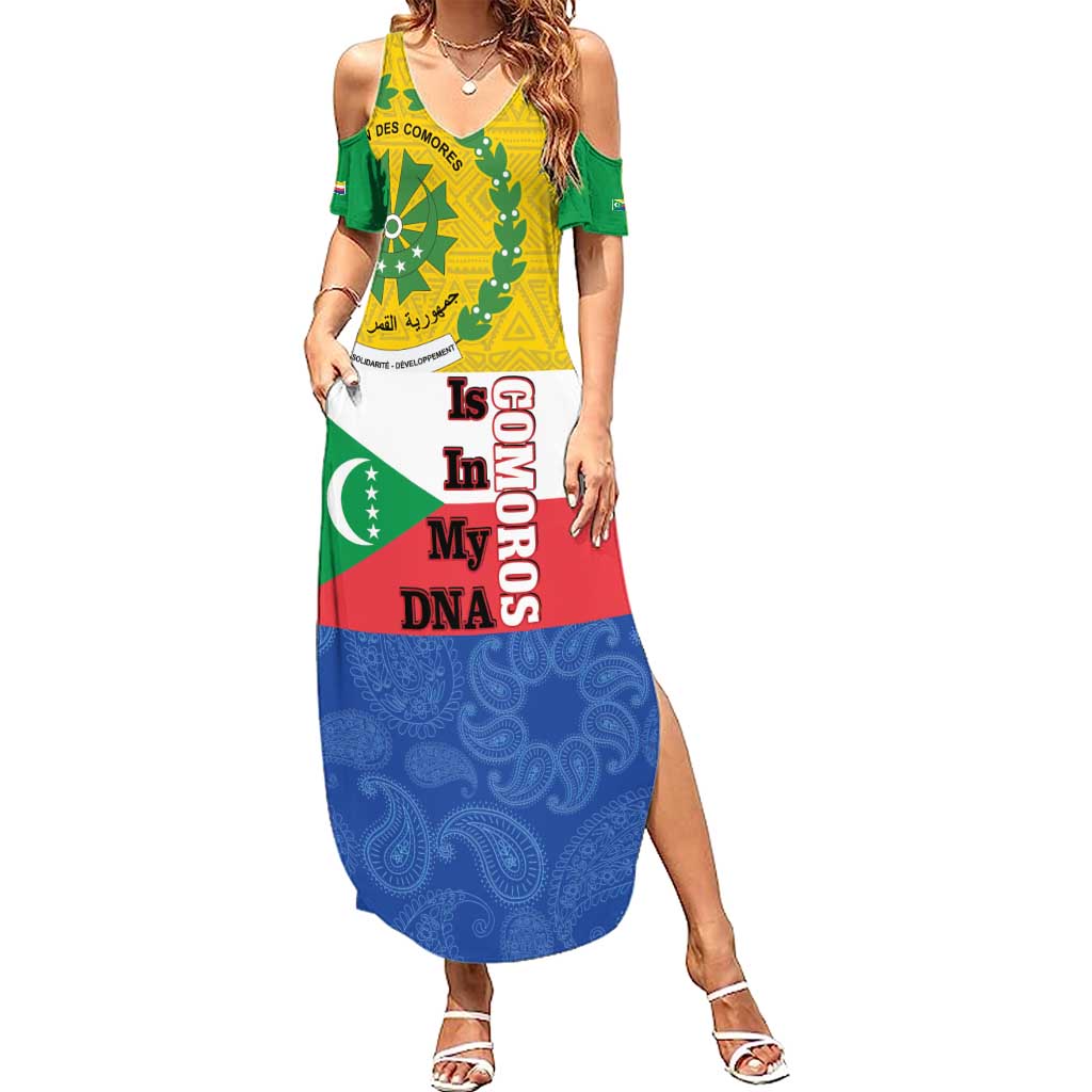 Comoros Is In My DNA Summer Maxi Dress Udzima wa Komori - African Paisley Pattern - Wonder Print Shop