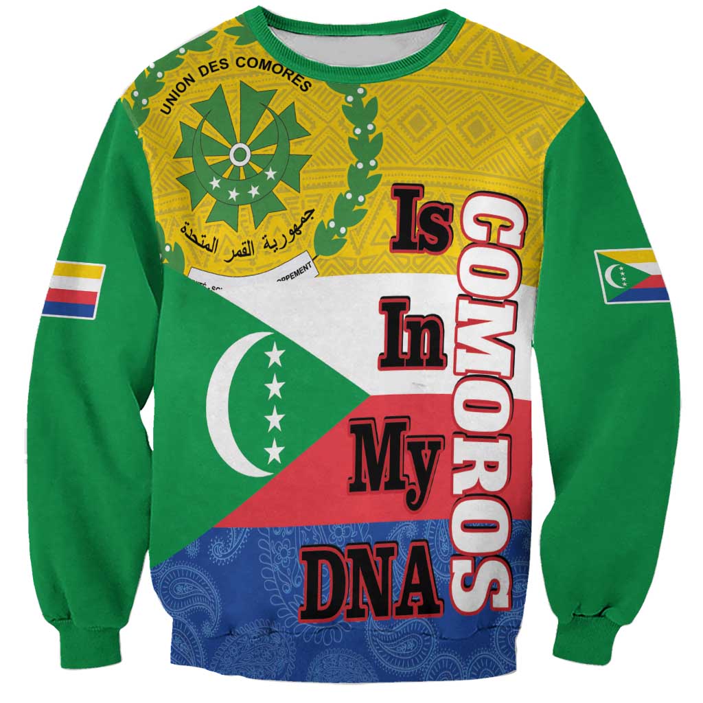 Comoros Is In My DNA Sweatshirt Udzima wa Komori - African Paisley Pattern - Wonder Print Shop