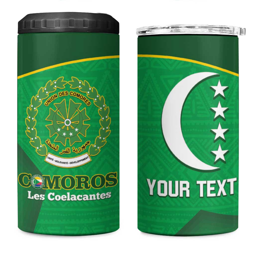 Custom Comoros Football 4 in 1 Can Cooler Tumbler Allez Les Coelacantes - Wonder Print Shop