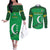 Custom Comoros Football Couples Matching Off The Shoulder Long Sleeve Dress and Long Sleeve Button Shirt Allez Les Coelacantes