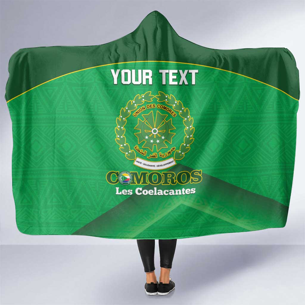 Custom Comoros Football Hooded Blanket Allez Les Coelacantes