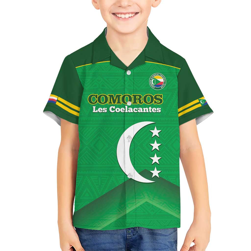 Custom Comoros Football Kid Hawaiian Shirt Allez Les Coelacantes - Wonder Print Shop