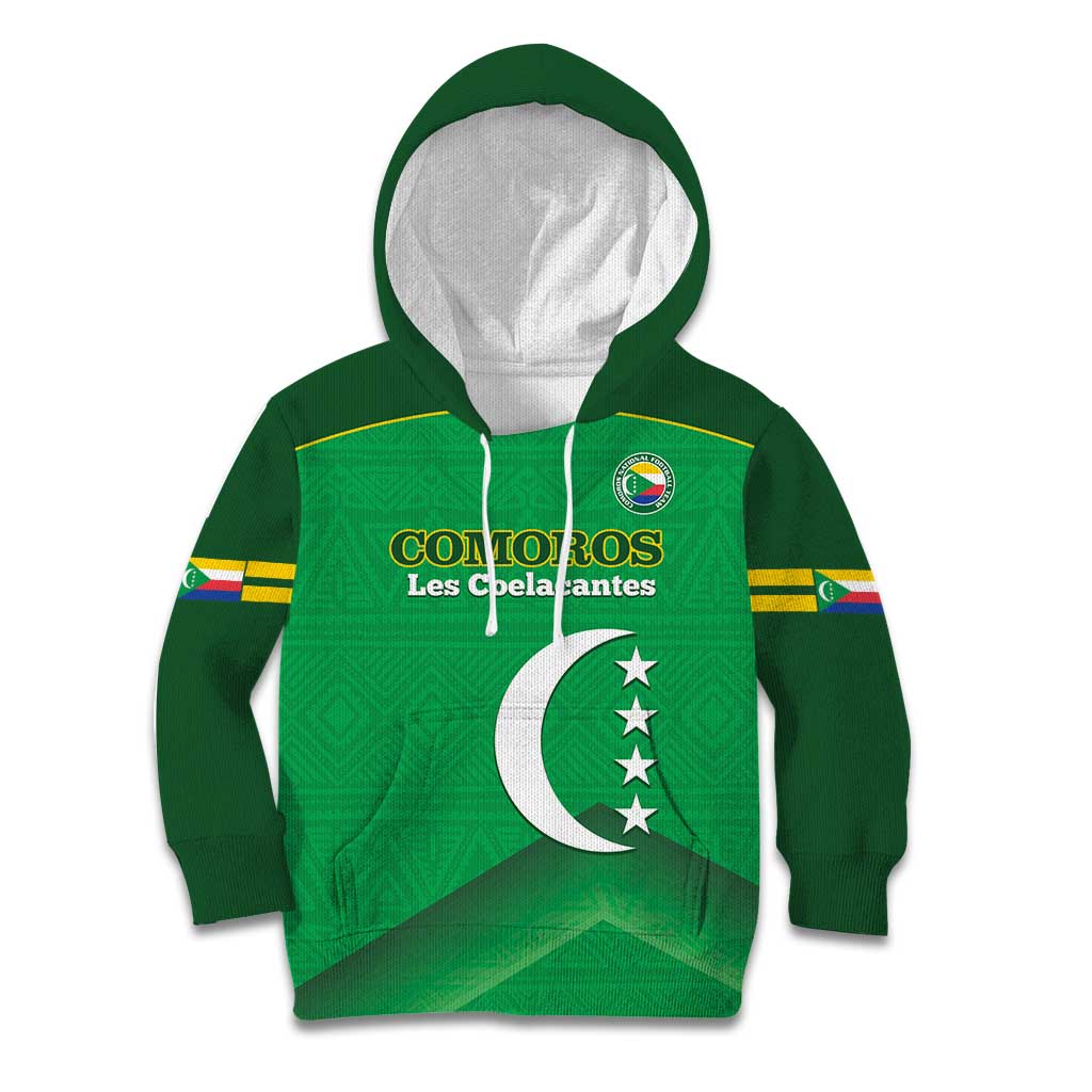 Custom Comoros Football Kid Hoodie Allez Les Coelacantes - Wonder Print Shop