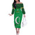 Custom Comoros Football Off The Shoulder Long Sleeve Dress Allez Les Coelacantes - Wonder Print Shop