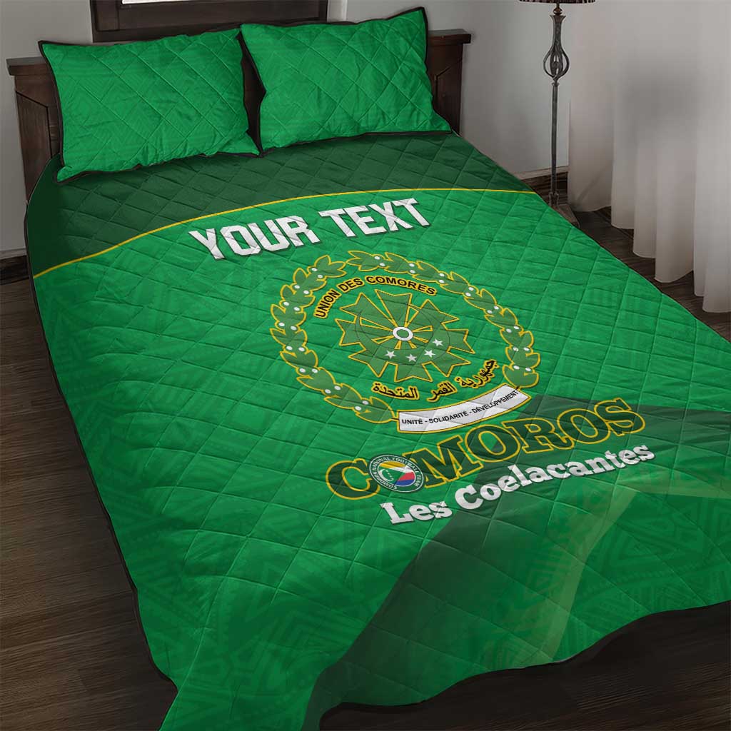 Custom Comoros Football Quilt Bed Set Allez Les Coelacantes - Wonder Print Shop