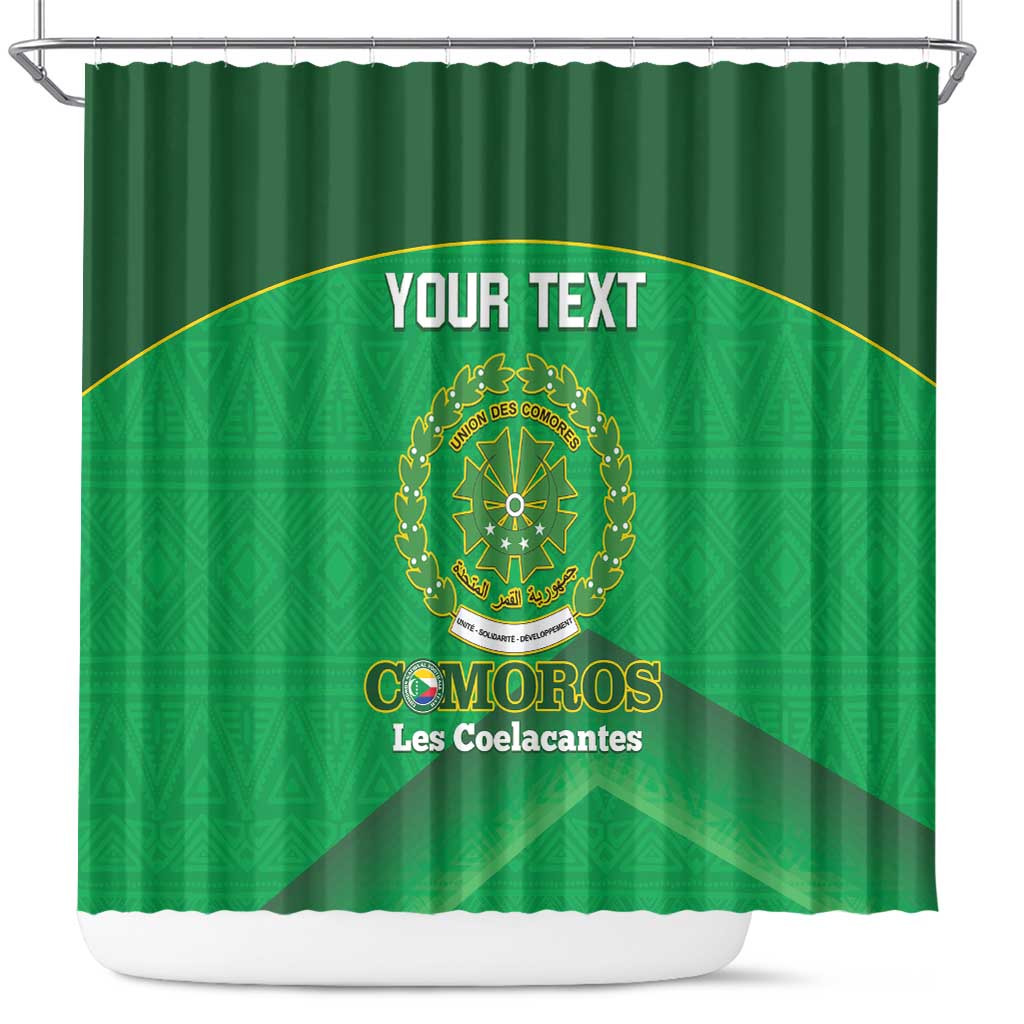 Custom Comoros Football Shower Curtain Allez Les Coelacantes