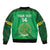 Custom Comoros Football Sleeve Zip Bomber Jacket Allez Les Coelacantes - Wonder Print Shop